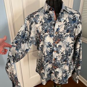 AU NOIR STRETCH SHIRT RENAUD WHITE BLUE